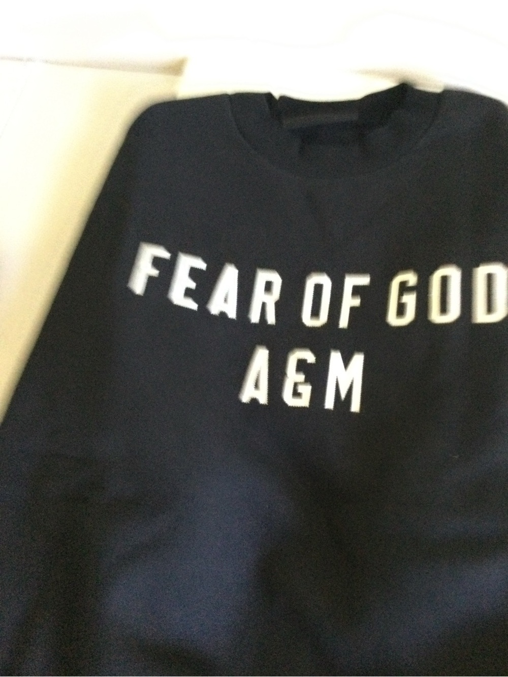 Fear of God Black Crewneck with White AMG Logo